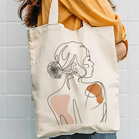 Abstract GirlLine Art Woman Tote Bag