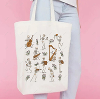 Skeleton Music Dance Tote Bag