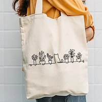 Cats And Plants Cat Lover Tote Bag