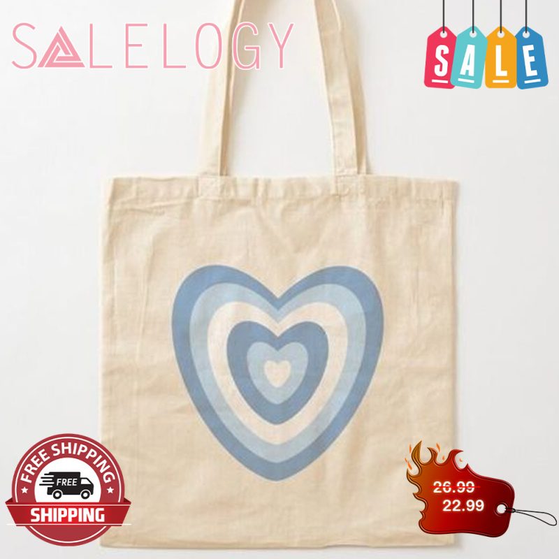 Blue heart tote bag