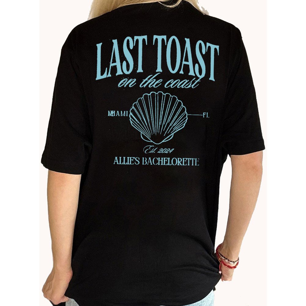 Custom Name Last Coast On The Coast Bachelorette Back Shirt