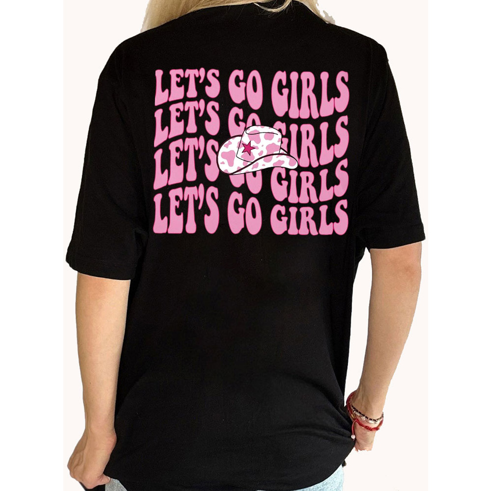 Lets Go Girls Cowgirl Bachelorette Back Shirt