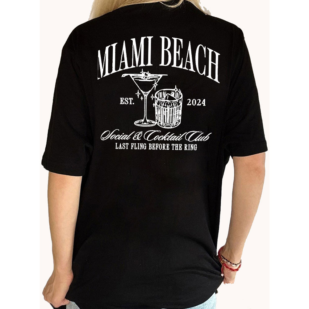 Custom Name Beach Bach Club Bachelorette Back Shirt