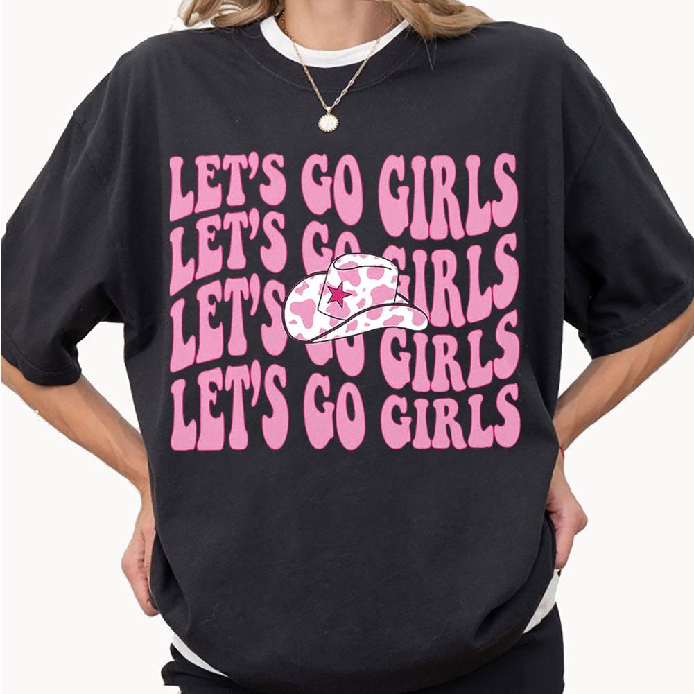 Retro Cowgirl Lets Go Girls Bachelorette Shirt