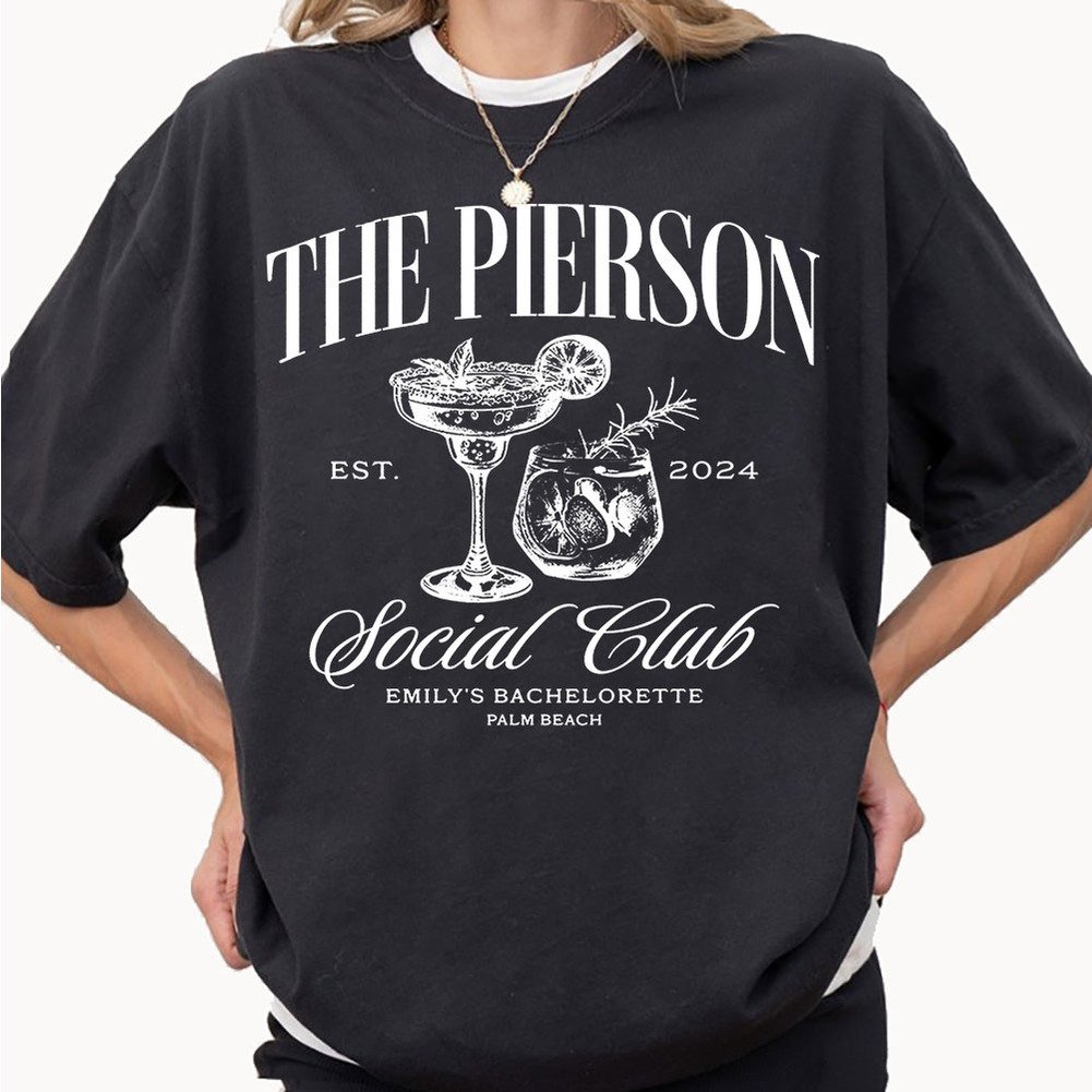 Personalized The Social Club Cocktail Bachelorette Shirt
