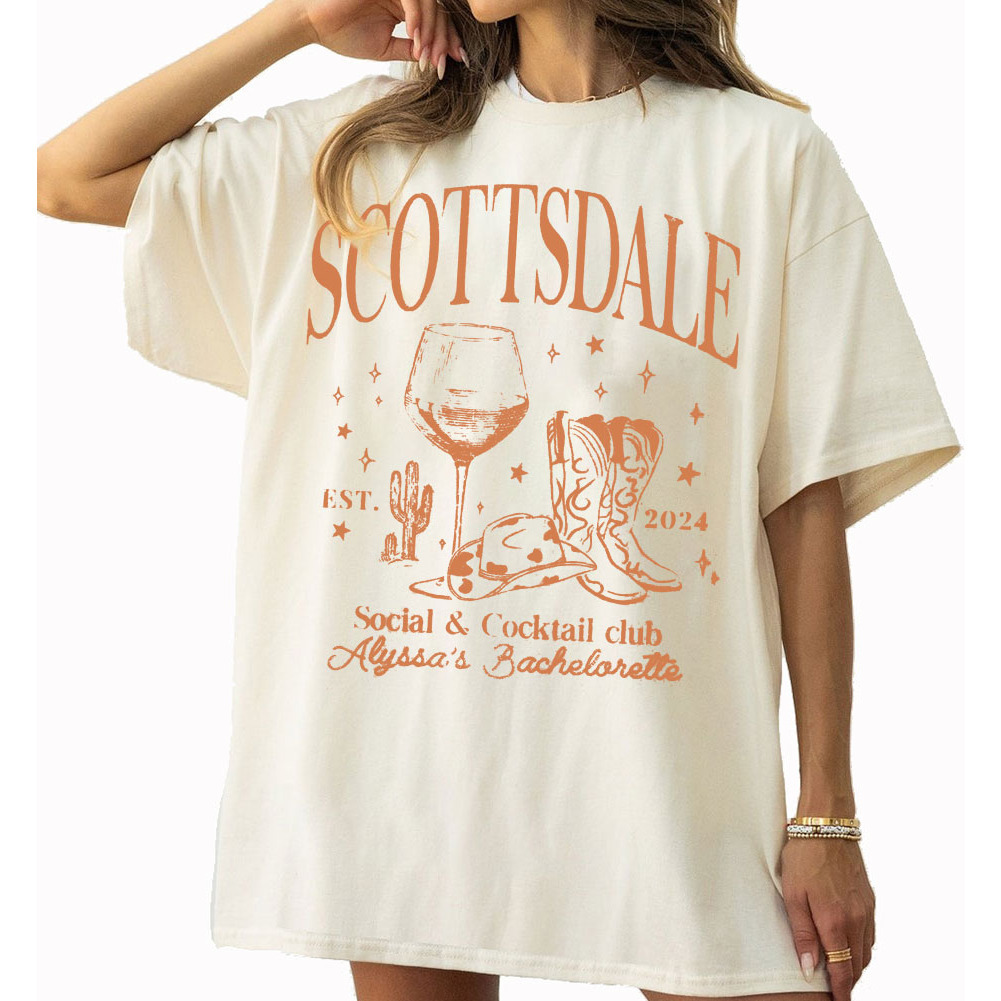 Custom Name Scottsdale Social And Cocktail Club Bachelorette Comfort Colors Shirt