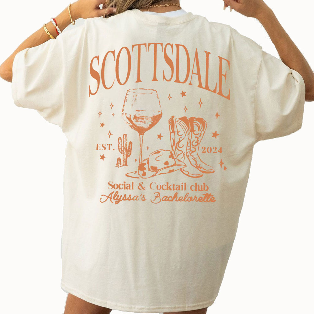 Custom Name Cowgirl Social And Cocktail Club Bachelorette Comfort Colors Shirt