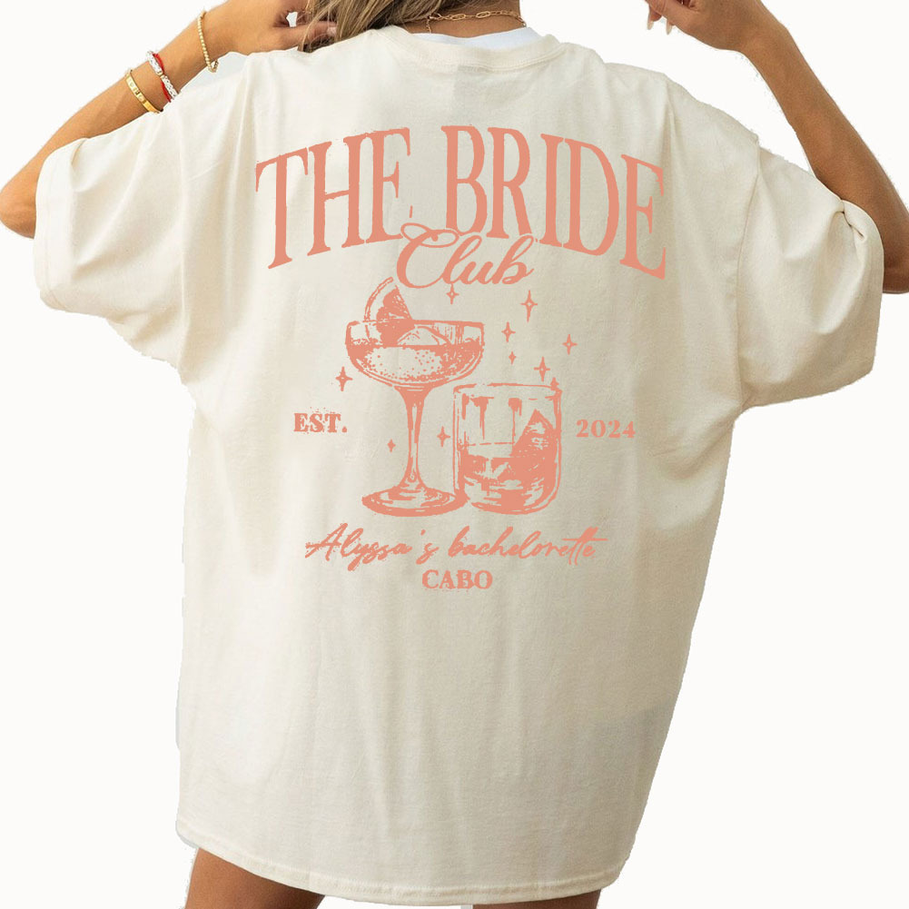 Custom Name Cocktail The Bride Club Bachelorette Comfort Colors Shirt