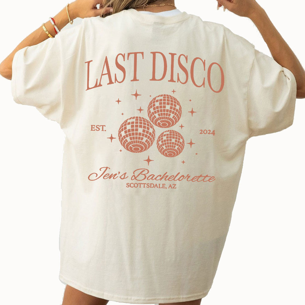 Custom Name Last Disco Bachelorette Comfort Colors Shirt