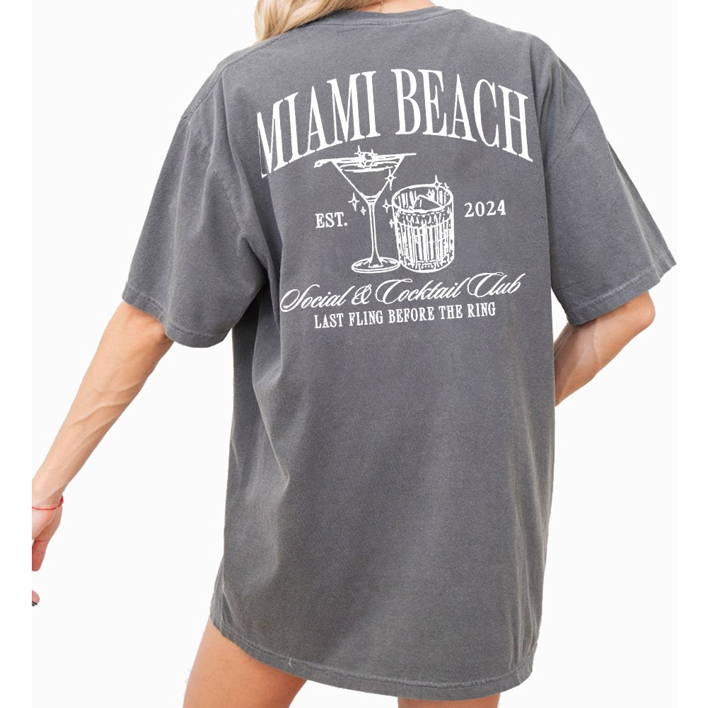 Custom Beach Bach Social And Cocktail Club Bachelorette Comfort Colors Shirt