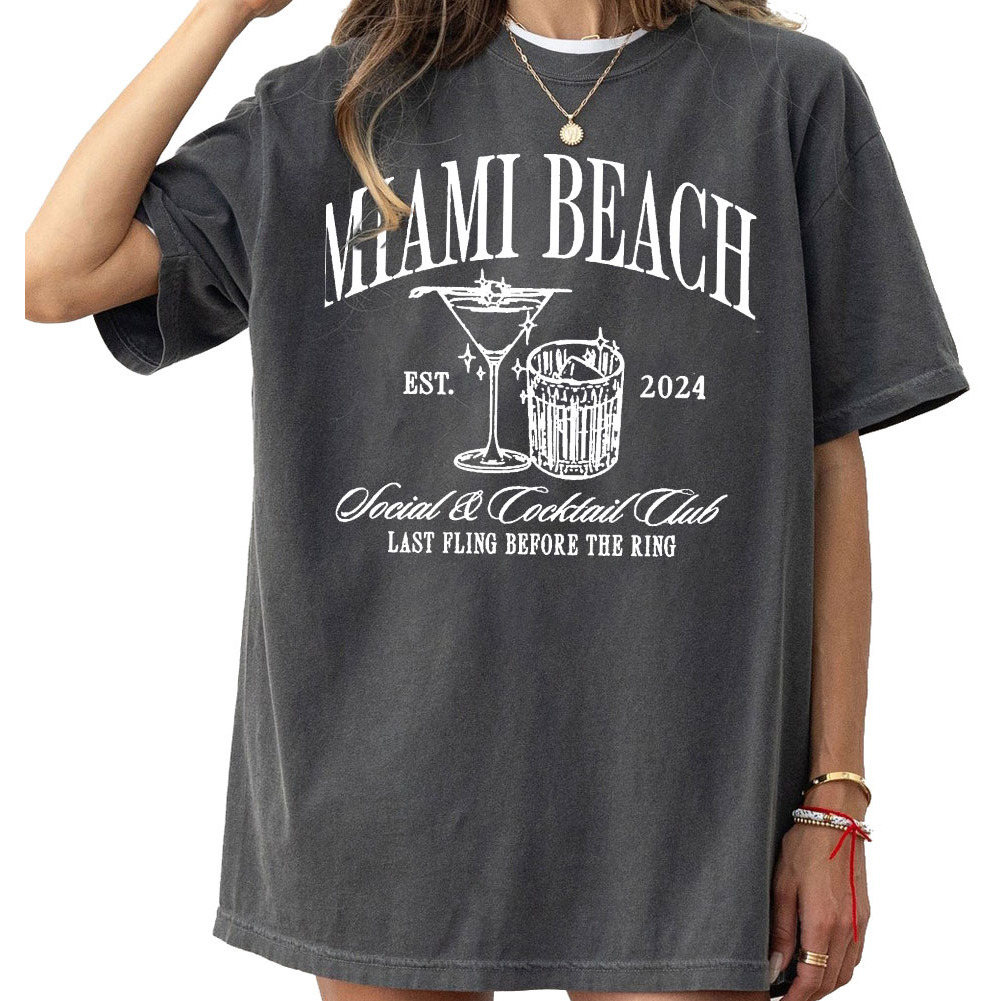 Custom Beach Social And Cocktail Club Bachelorette Comfort Colors Shirt