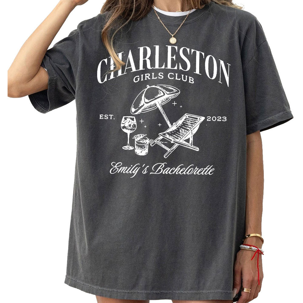 Custom Name Beach Girls Club Bachelorette Comfort Colors Shirt