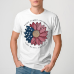 Flower America Flag faith Family And Freedom God Bless America Shirt