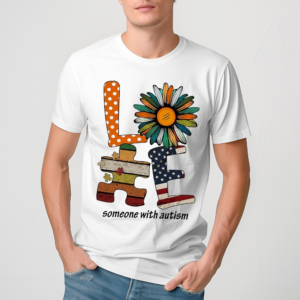 Daisy Loves Someone With Autism American Flag Shirt