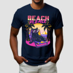 Black Cat Enjoy Beach Please Shirt