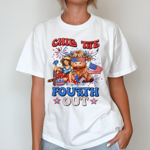 Heifer Cowgirl America Flag Chill The Fourth Out Shirt