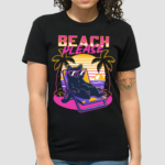 Black Cat Enjoy Beach Please Shirt