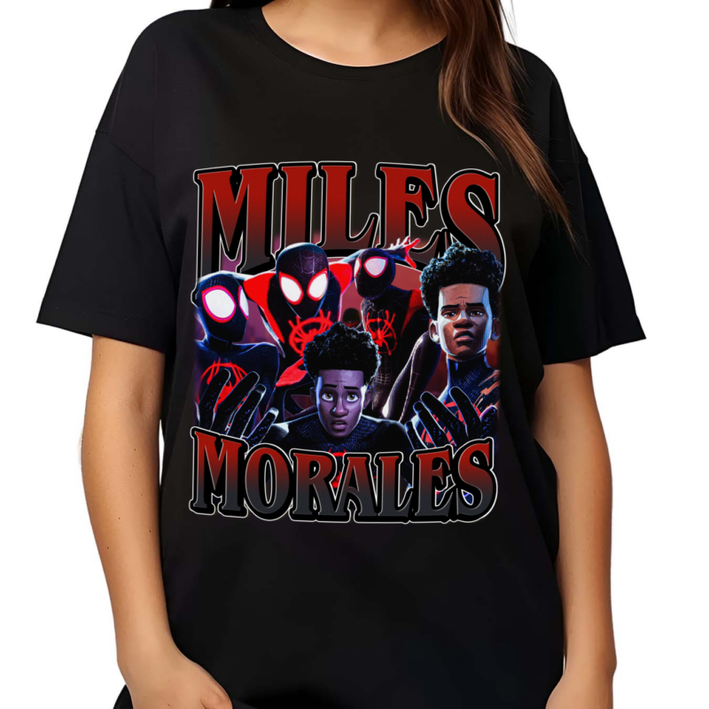 Miles Morales "Spiderman" Vintage Retro 90s Bootleg style Salelogy Shirt