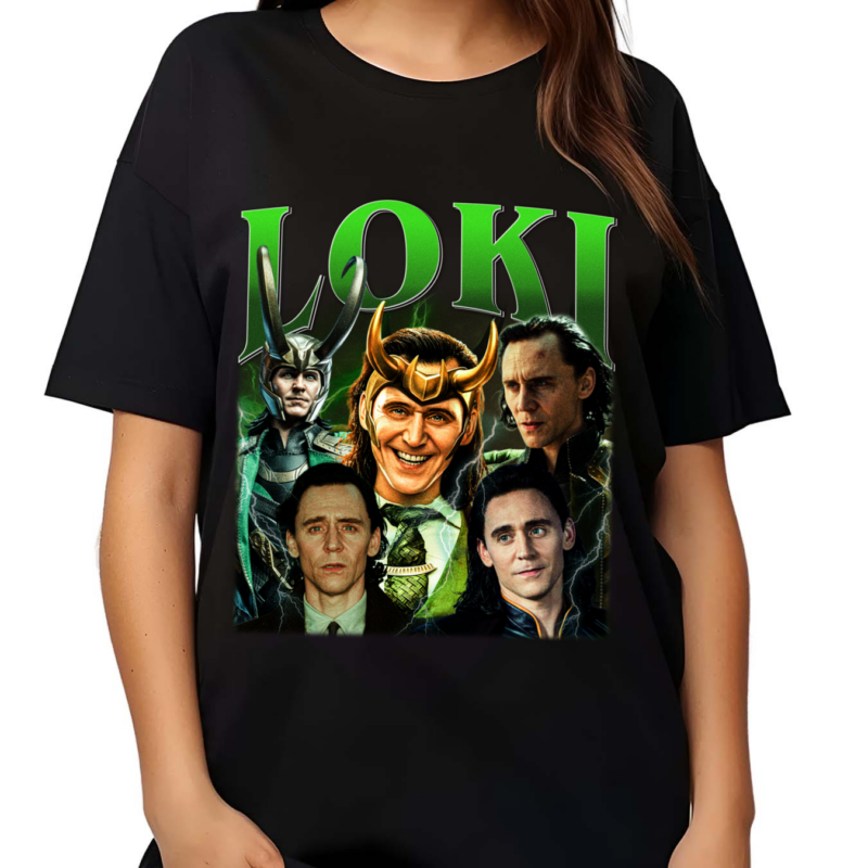 Loki Tom Hiddleston Loki God of Mischief Vintage Retro 90s Bootleg style Salelogy Shirt