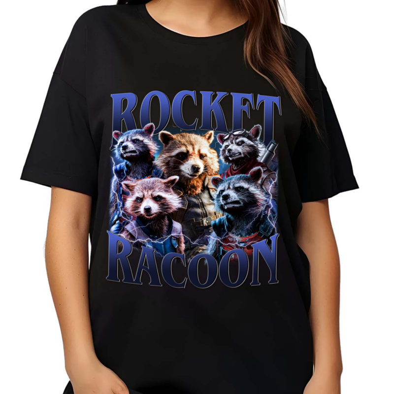 Rocket Raccoon Guardian Of The Galaxy Vintage Retro 90's Bootleg style Salelogy Shirt