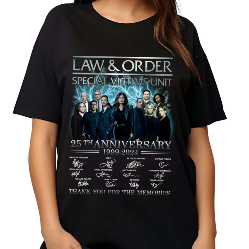 Law And Order Special Victims Unit 25th Anniversary 1999 2024 Signature Thank You For The Memories Shirt bao