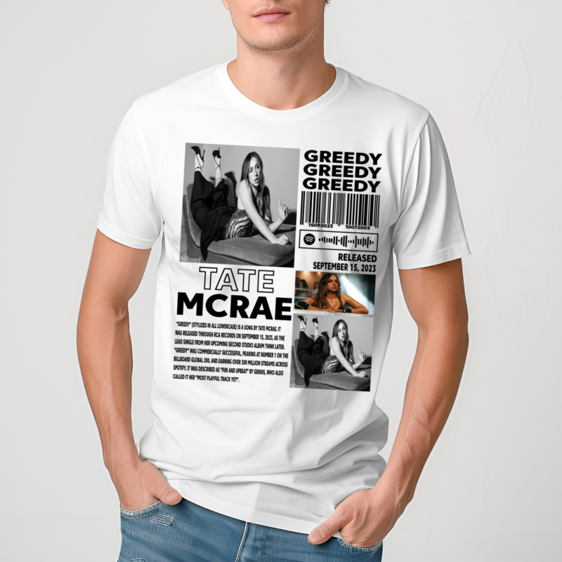 Vintage Tate Mcrae Greedy Shirt, Tate Mcrae 90s Retro Design shirt, Vintage Shirt Gift For Him and Her, Tate Mcrae Retro Rap Shirt