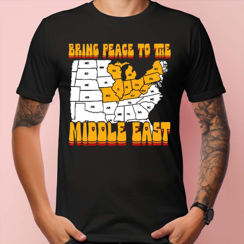 Bring Peace To The Middle East Usa Map Shirt