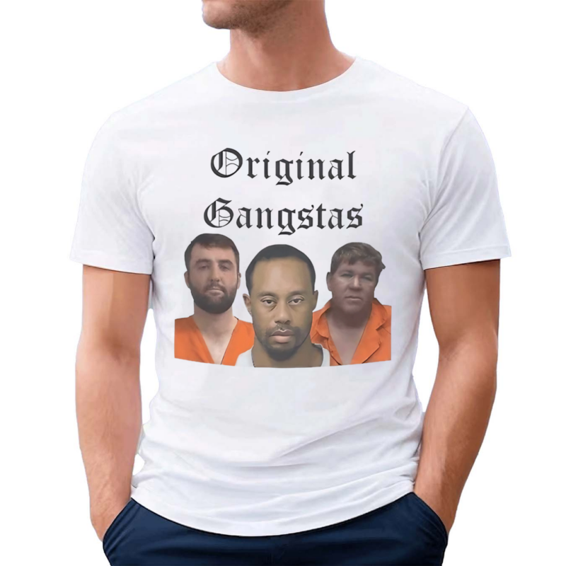 Scottie Scheffler Tiger Woods John Daly Original Gangstas Mugshot Shirt