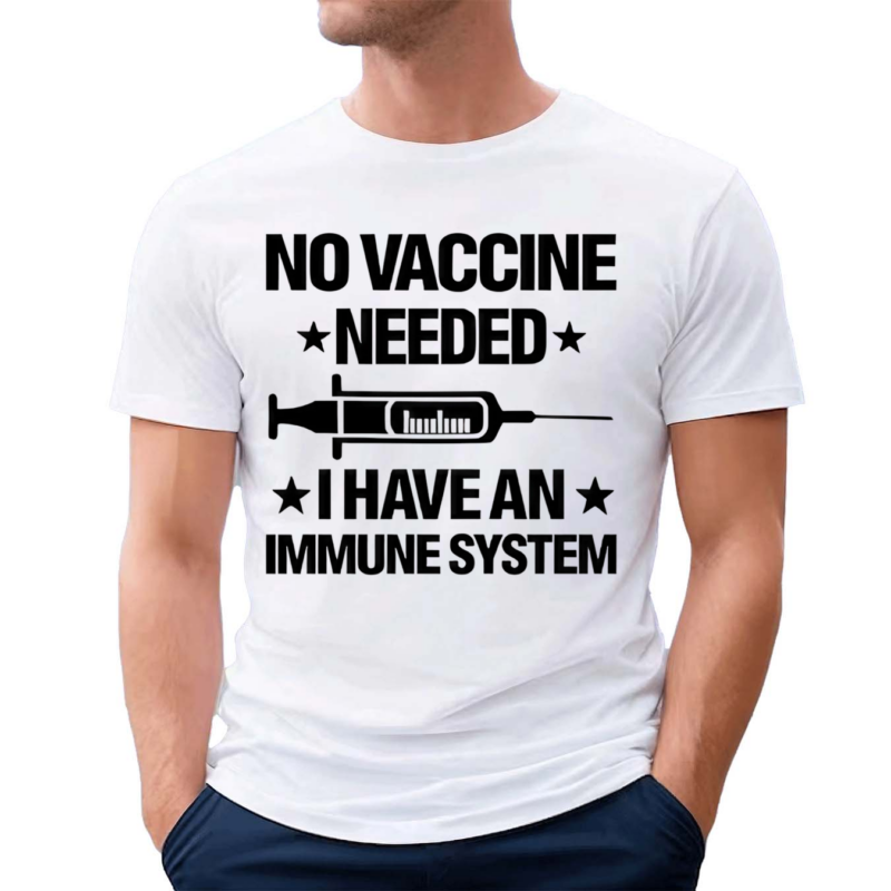 Laurence Fox Wearing No Vaccine Needed I Have An Immune System Shirt