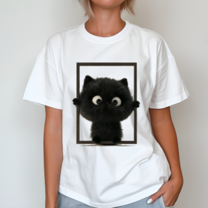 Black Cat Art Print shirt