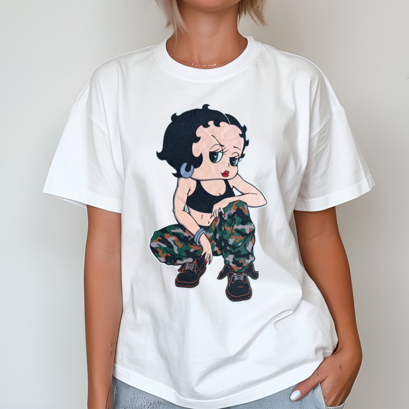 Camo Girls Rule Betty Boop Shirt