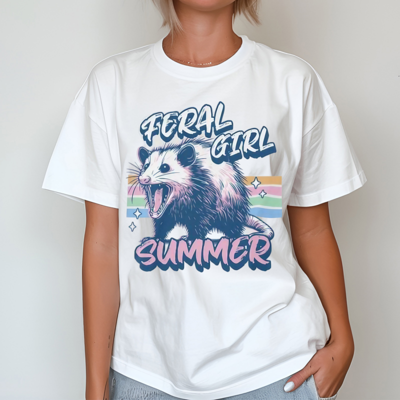 Opossum Feral Girl Summer Shirt