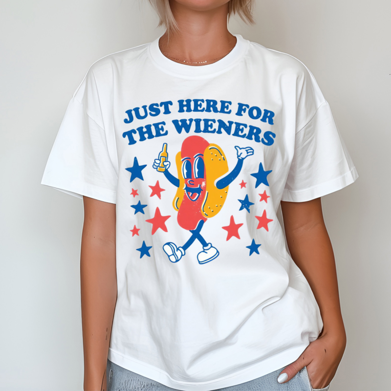 Hot Dog Just Here For The Wieners Shirt