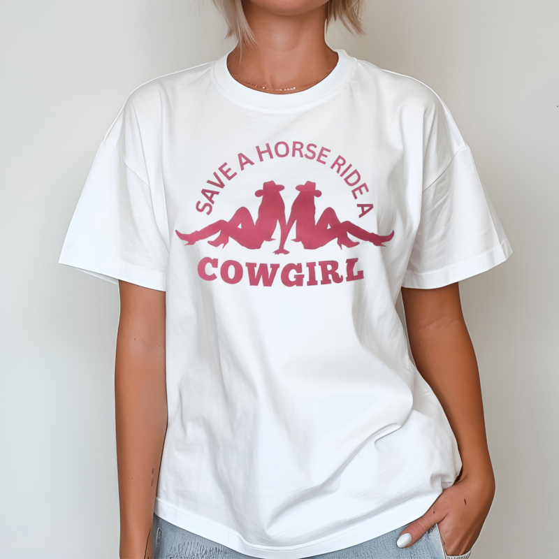 Cowgirl Save A Horse Ride A Cowgirl New Rare Shirt