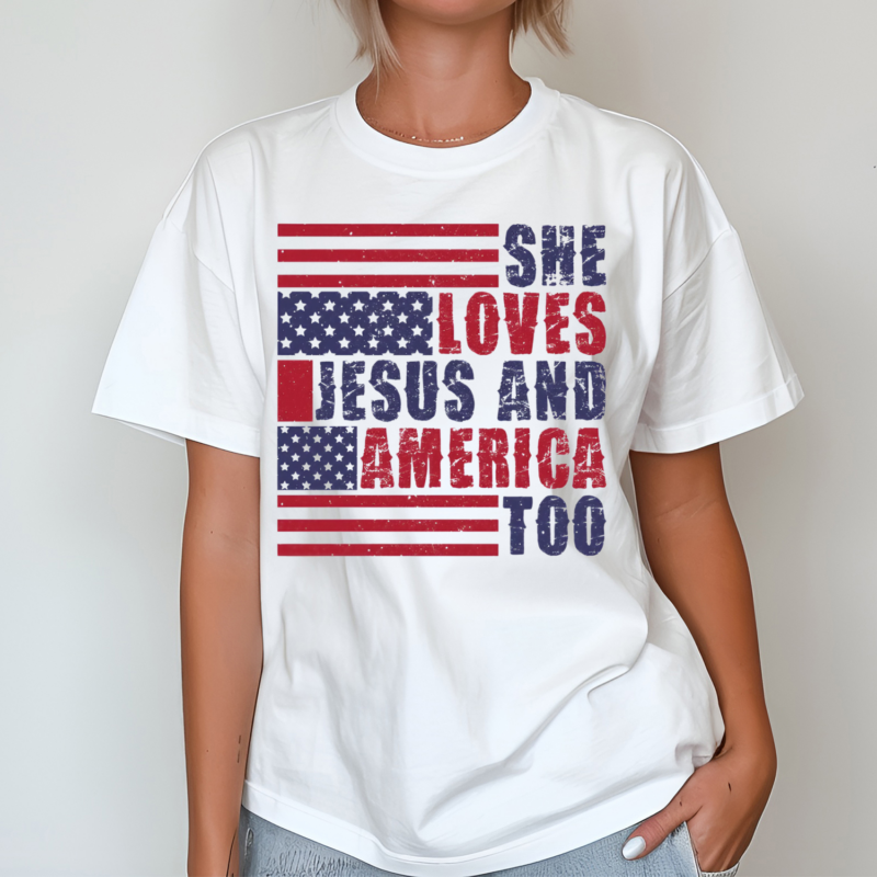 She loves Jesus and America Too Christian Shirt