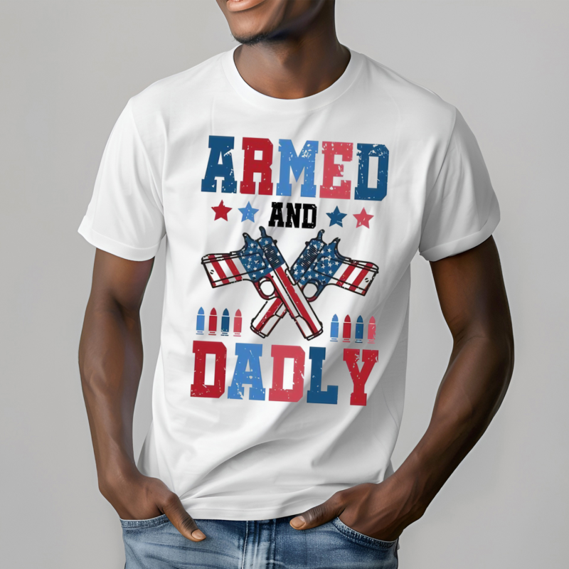 Armed And Dadly America Flag Shirt