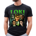 Loki Tom Hiddleston Loki God of Mischief Vintage Retro 90s Bootleg style Salelogy Shirt