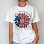 Flower America Flag faith Family And Freedom God Bless America Shirt