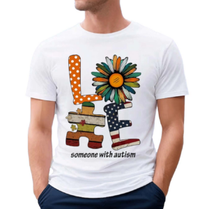 Daisy Loves Someone With Autism American Flag Shirt