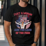 Elvis Presley Just A Woman Who Loves The Land Of The Free America Flag 2024 Shirt