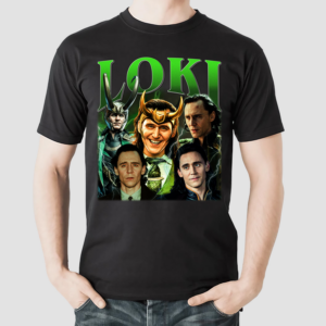 Loki Tom Hiddleston Loki God of Mischief Vintage Retro 90s Bootleg style Salelogy Shirt