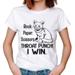 Cat Rock Paper Scissors Throat Punch I Win Shirt