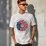 Flower America Flag faith Family And Freedom God Bless America Shirt