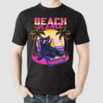 Black Cat Enjoy Beach Please Shirt