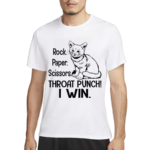 Cat Rock Paper Scissors Throat Punch I Win Shirt