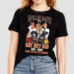 Willie Mays 24 Say Hey Kid 1931-2024 Thank You For The Memories Player Signature Shirt