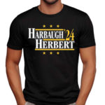 Trader Aaron Wearing Harbaugh Herbert 2024 Shirt