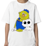 Yellow Guy And His Pet In Overalls Shirt