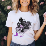 Skull Evocaitart Asexual Pride Cat Painting Shirt