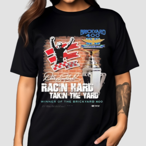 Dale Earnhardt Racin Hard Takin The Yard Winner Of The Brickyard 400 Signature Shirt